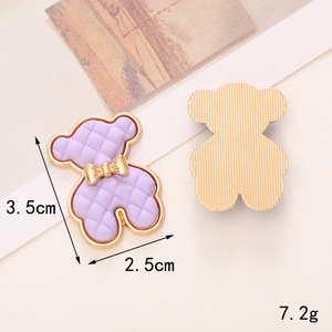 Nuevo Adorno de Metal Galvanizado de Aleación con Diseño de Oso con Lazo y Pintura en Aerosol para Accesorios DIY, Carcasas de Teléfono Móvil y Zapatos con Agujeros, Material de Belleza - Product Image 2