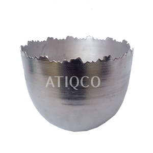 Exquisitos Portavelas Votivos de Aluminio Plateado Irregulares |   Portavelas Antiguos Cilíndricos Hechos a Mano Atiqco para Velas de Té - Product Image 2