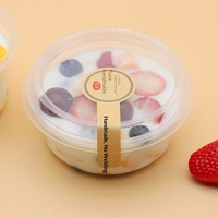 Boîte d'emballage ronde pour dessert au taro, compatible micro-ondes, avec couvercle, pour salade de fruits et gelée, récipient alimentaire