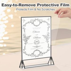 <span class=keywords><strong>Support</strong></span> de signalétique en acrylique Daofary 8,5x11, lot de 14 supports de table <span class=keywords><strong>double</strong></span> face noirs pour cadres photo, présentoir transparent - Product Image 4
