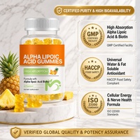 Permen Kunyah Asam Alfa Lipoat OEM dengan Biotin, Penyerapan Tinggi untuk Kesehatan Metabolisme, 60 Buah, Grosir