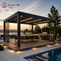 Pergola extérieure en aluminium avec toit pliant et auvent rétractable électrique pour la fourniture de projets