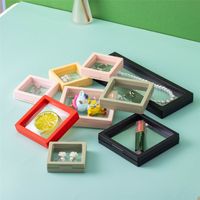 Boîte à bijoux en plastique avec logo personnalisé, fabrication directe, boîte de rangement carrée en PP avec couvercle transparent, OEM ODM, vente en gros pour bagues et pendentifs