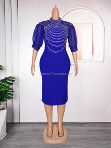 G.O.L.D Jupe longue européenne américaine à la mode pour les femmes de grande taille Diamant Nail Bead <span class=keywords><strong>OL</strong></span> Commuting Dress Hot Stamping Stylish - Product Image 2