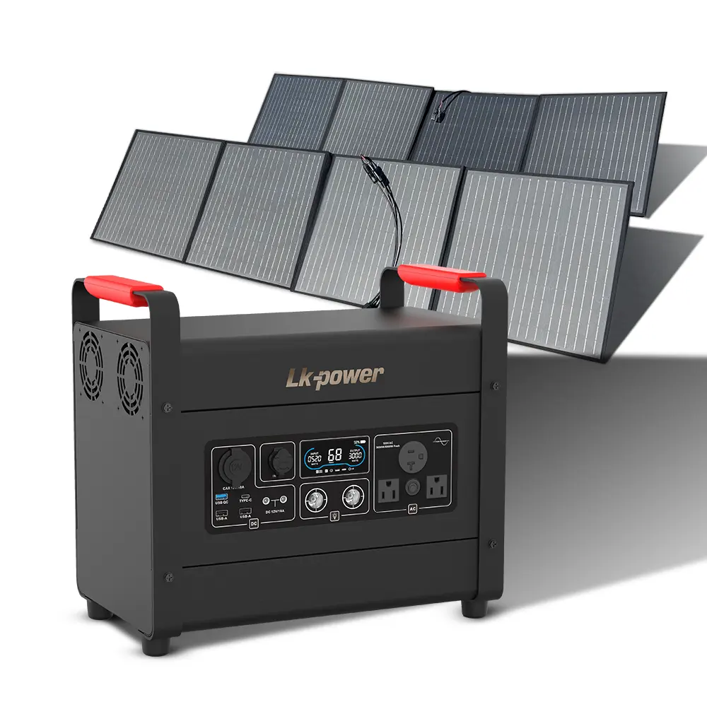 Keluaran Baru Power Supply 3000W Lithium AC DC Generator Energi Surya Portable Power Station untuk Laptop