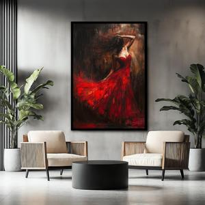 Dipinto su Tela <span class=keywords><strong>di</strong></span> Donna Sensuale in Abito Rosso, Arte Murale <span class=keywords><strong>di</strong></span> Danza Emozionale per Camera da Letto, Decorazione Femminile - Product Image 4