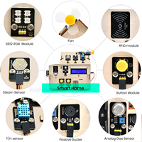 Kit de Componentes Electrónicos para Casa Inteligente IOT de Keyestudio, Kit de Aprendizaje de Programación en Madera Programable para ESP32