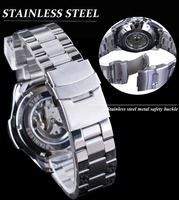 Montre mécanique automatique squelette Winner pour homme avec grand cadran et design lumineux Montre de luxe en acier inoxydable étanche