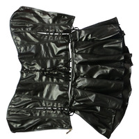 Nouveau Corset Bustier en Cuir pour Femme, Tailles S-6XL, Style Fétichiste, Fermeture Éclair Avant, Amincissant, Jupe Creuse Sexy, Tissé