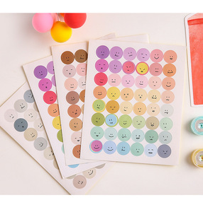 Dễ Thương Cho Mặt Cười Polka Dot Niêm Phong Dán Moody Pastel-Màu Ảnh Thẻ Kế Hoạch Phụ Kiện Bao Bì Nhãn - Product Image 1