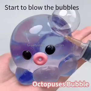 Jouet anti-stress pieuvre à presser en caoutchouc transparent, jouet de relaxation pour les mains, jeu de coiffure à bulles fait maison pour enfants et adultes, jouet à pincer - Product Image 6