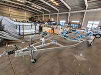 Remorque pour bateau à essieu simple, galvanisée à chaud, longueur 5,6 m, essieu à torsion, livraison directe d'usine