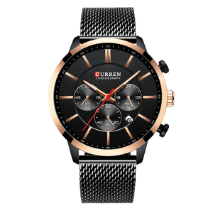 Montres à quartz pour hommes CURREN 8340, nouveauté, vente en gros d'usine, faible MOQ, multicolores, meilleur prix, luxe, élégantes, avec bracelet en maille inoxydable - Product Image 1