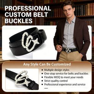 Boucle de ceinture pour homme de marque de mode, processus de moulage, design occidental en métal avec perle, alliage de zinc pour vêtements - Product Image 2