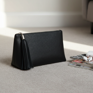 Borsa <span class=keywords><strong>da</strong></span> <span class=keywords><strong>Viaggio</strong></span> per Cosmetici Nera con Cerniera, Personalizzabile, Ecologica, Resistente, con Nappa, Portatile, per Esterni, per Ragazze - Vendita all'Ingrosso - Product Image 2