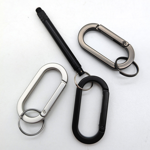 Muti-màu sắc hình chữ U Carabiner tùy chỉnh khắc laser logo kim loại hình bầu dục mùa xuân vòng chìa khóa Snap <span class=keywords><strong>Hooks</strong></span> cho túi ví - Product Image 4