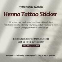 Autocollants de tatouage au henné instantané, temporaires, imperméables, de qualité supérieure, en gros, blancs, marrons, noirs