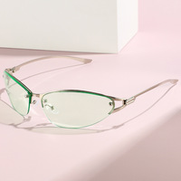 Lunettes de soleil métalliques ovales demi-cerclées de haute qualité, style classique rétro vintage, de luxe, unisexe, en promotion