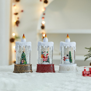 Christmas Glowing Candle Wind Lamp <b>LED</b> <b>Night</b> <b>Light</b> Creative Desktop Ornament Kids Christmas Gift Window Home Decor - Product Image 3