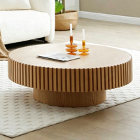 Table basse moderne en bois massif pour petit salon, design créatif inspiré des engrenages, mobilier de maison modèle