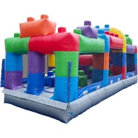Château gonflable commercial avec toboggan et parcours d'obstacles, château gonflable pour enfants