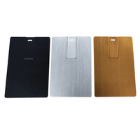 Cadeaux d'affaires, clé USB en alliage d'aluminium, carte de crédit, 2.0, 8 Go, 16 Go, 32 Go, 64 Go, clé USB personnalisée en métal, lecteur flash USB
