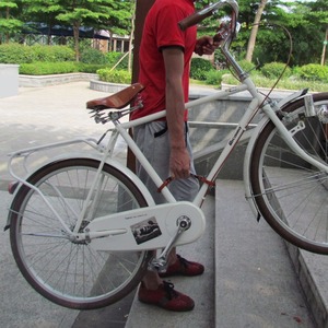 แฮนด์จักรยานหนัง, ที่จับสำหรับพกพาจักรยานที่สะดวกสบาย, อุปกรณ์เสริมจักรยาน, สายรัดแฮนด์เพื่อความปลอดภัย, ปรับแต่งได้ - Product Image 4