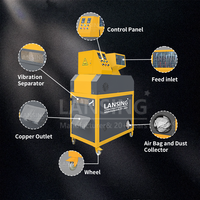 Granulateur de cuivre Lansing avec plusieurs options d'entrée disponibles, capacité élevée de 30 à 180 kg/h, machine de recyclage de câbles usagés à vendre