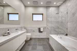 Plan de travail en marbre Bianco Carrara moderne poli, grande dalle, imperméable, pour salon, salle de bain, entrée, villa, intérieur - Product Image 2