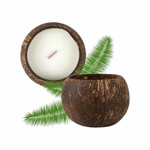Tazón de Cáscara de Coco Natural Pulido y Ecológico para Hacer Velas - Product Image 1
