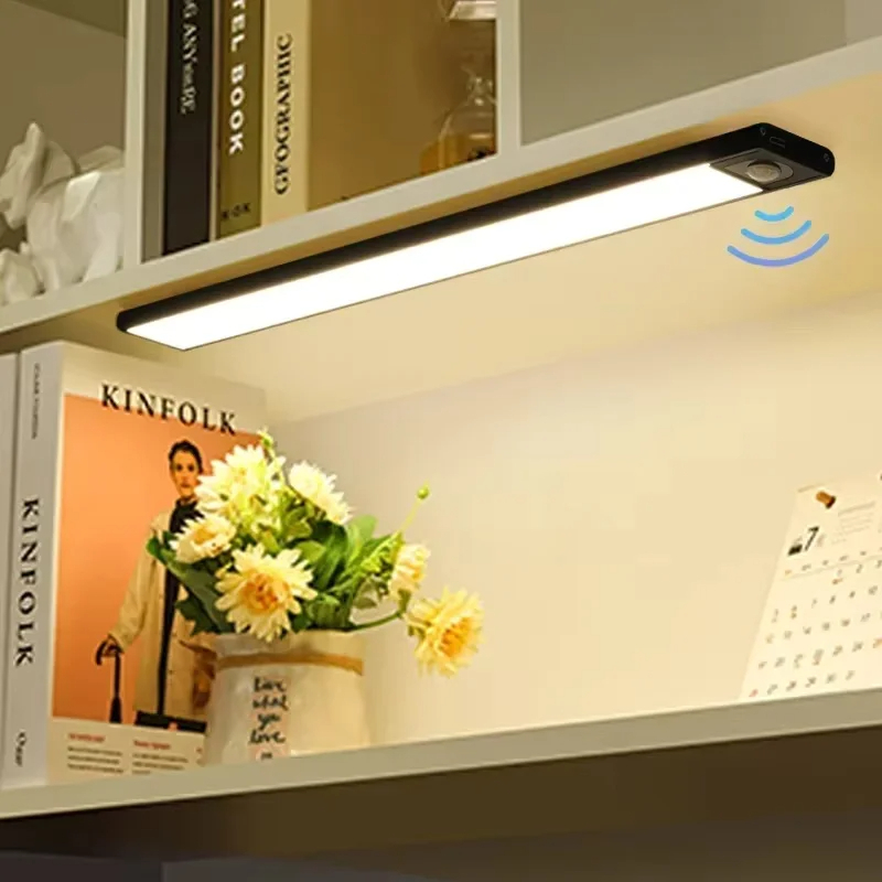Ultra-Thin LED Cabinet Light Rechargeable Motion Sensor Night Lights USB Induction Lamp for Wardrobe Closet & Kitchen Lighting