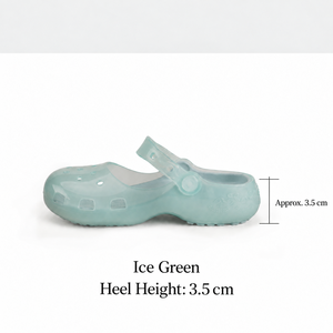 Jet Black Clogs With 3.5 Cm <b>Heel</b> Height <b>Closed</b> <b>Toe</b> Slip On Anti Slippery PVC Upper All Seasons Casual Shoes - Product Image 2