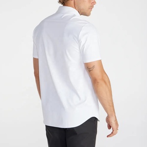 Mùa Hè Tùy Chỉnh Chất Lượng Cao Thêu Logo Trọng Lượng Trung Bình Chính Thức Phong Cách Làm Việc Giản Dị Đồng Bằng Của Nam Giới Ngắn Tay Áo Nút Xuống Áo Sơ Mi - Product Image 3