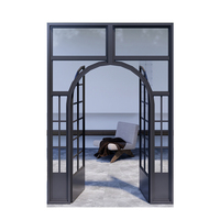 Puerta de Aluminio con Vidrio Templado de Seguridad, Insonorizada, con Rejilla Cuadrada Francesa, para Proyectos Comerciales, OEM ODM