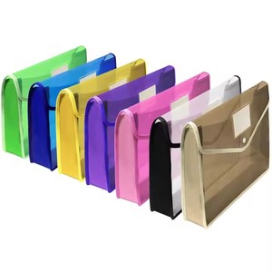New <span class=keywords><strong>A4</strong></span> nhựa đầy màu sắc tập tin Pocket rõ ràng mở rộng Bảo vệ tập tin thư mục tài liệu không thấm nước Pouch Túi - Product Image 1