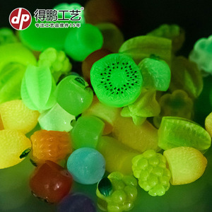 Dp Craft Resin Fruit Figurines Glow In Dark <b>Miniature</b> Decor Art Collectible Mixed Colors Irregular Shape - Product Image 1