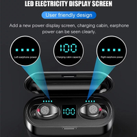 Mini F9 TWS Bluetooth 5.3 Sans Fil Écran LED Casque avec Banque d'Alimentation 600 mAh Sport Gaming Écouteurs Intra-Auriculaires