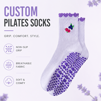 Nouvelles chaussettes de Pilates personnalisées à grip, best-seller, brodées, antidérapantes, pour le Pilates