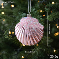 Ornements de Noël roses avec paillettes, décorations suspendues en forme de bonbons, donuts, licornes et coquillages pour arbre de Noël et vitrine