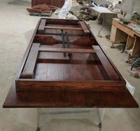 Table rustique de ferme robuste de 6 pi (1,8 m) ou 8 pi (2,4 m) pour hôtels, mariages, événements et fêtes, avec bancs pliants en bois massif