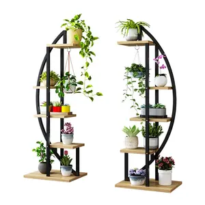 パティオガーデンリビングルームバルコニー5層金属植物スタンドラック用屋内マルチスタンドホルダーシェルフプランターディスプレイ