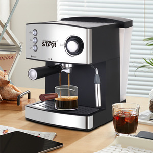 Machine à expresso Winning Star 15 bars semi-automatique en acier inoxydable avec réservoir d'eau de 1,8 L pour usage domestique - Product Image 2
