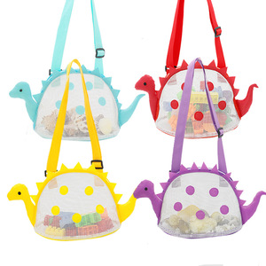 Estate bambini maglia Seashell borsa personalizzata cartone animato dinosauro spiaggia giocattolo di raccolta borsa all'ingrosso per i bambini - Product Image 5