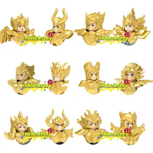 Cartoon Anime Saint Seiya Figur Tierkreis Ritter Widder Stier Skorpion Wassermann Baustein Figur Plastiks pielzeug PG8212 PG8213