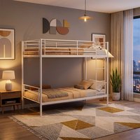 Lit superposé en métal pour économiser de l'espace, idéal pour les petits appartements, chambre d'enfants, lit double