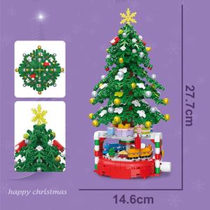515 pièces Micro blocs de construction bricolage blocs éducatifs arbre de Noël avec <span class=keywords><strong>train</strong></span> ensemble meilleur cadeau pour garçons et filles - Product Image 3