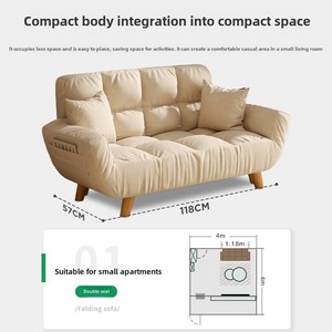 Nuovo Divano <span class=keywords><strong>Letto</strong></span> Regolabile Multi Livello <span class=keywords><strong>2</strong></span> <span class=keywords><strong>Posti</strong></span> Pieghevole Soggiorno Tessuto Divano Nordic per il Tempo Libero Divano Divano per il Piccolo Appartamento - Product Image 2