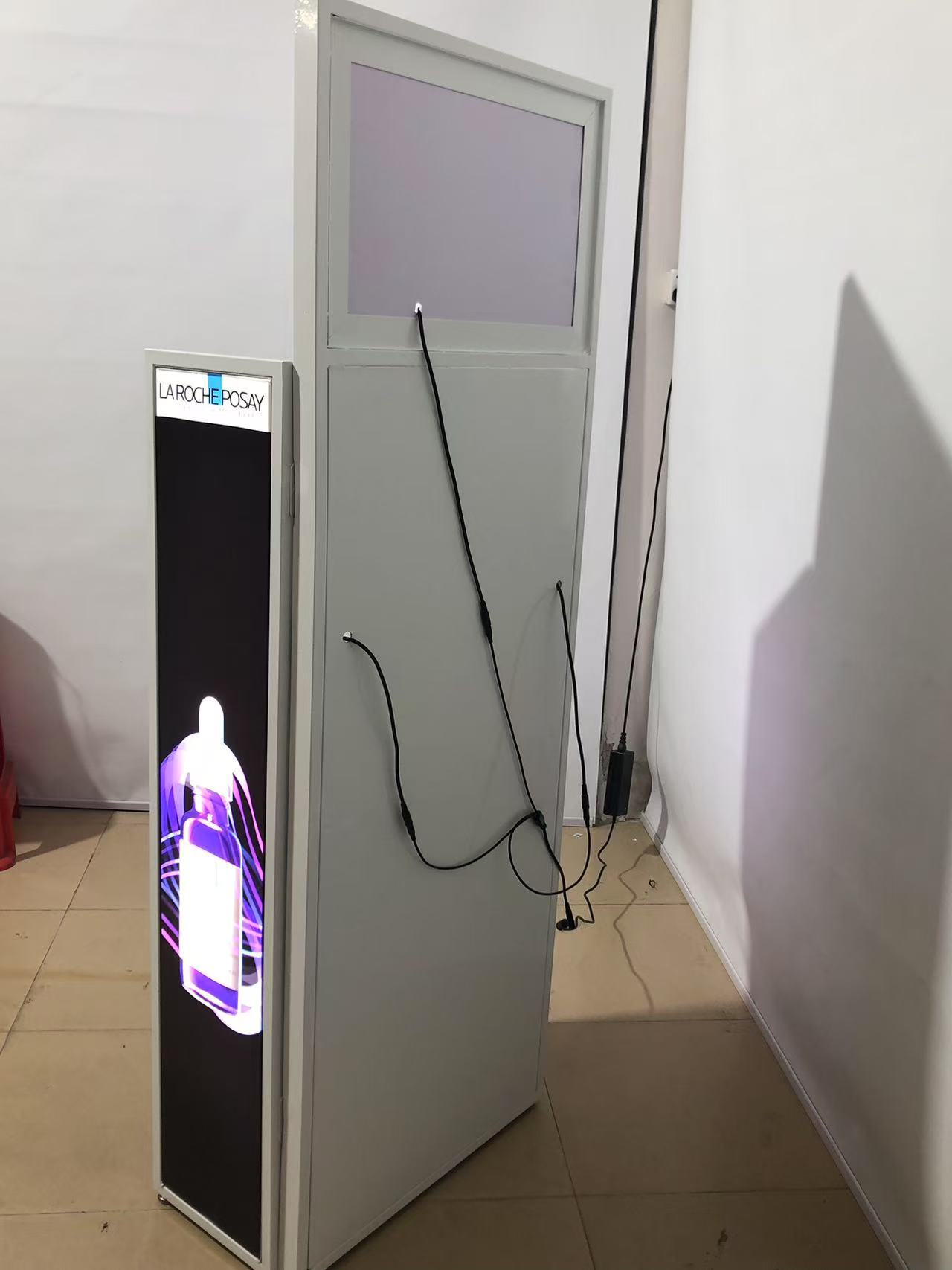 Folding metal display stand foldable metal display racks with LED light 4 tiers beverage floor stand shelf for retail shop — view 6