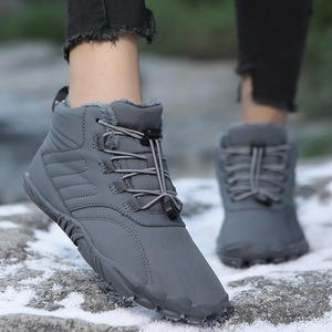 Unisex Winter Snow Boots Ankle Height Round Toe Synthetic Upper Plush Lining Waterproof Anti Slip Rubber Outsole EVA Midsole - Product Image 5