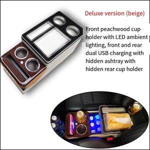 กล่องเก็บของที่วางแขน แถวกลาง สำหรับ<span class=keywords><strong>รถ</strong></span>ยนต์ทั่วไป ซีรีส์ 30-50 สำหรับ Toyota Estima Previa <span class=keywords><strong>คอนโซล</strong></span>กลาง ปรับได้ พร้อมที่วางแก้ว - Product Image 3